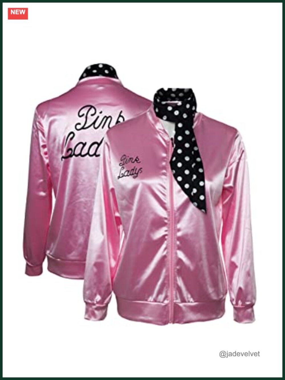 Satin Jacket & Scarf Set 1950s Costume Cosplay